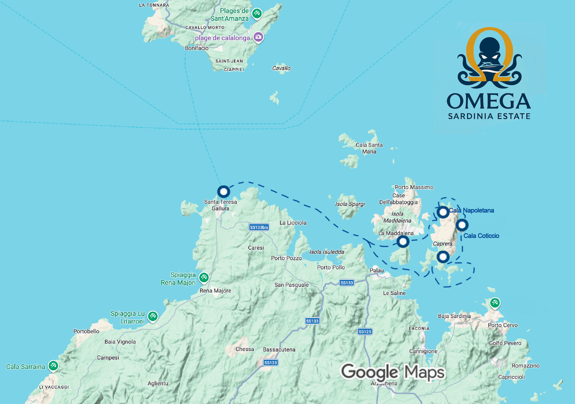 Map Tour 1 Caprera & Maddalena