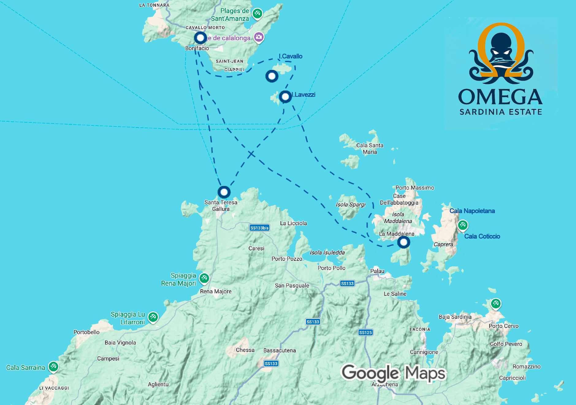 Map Tour 3 Bonifacio & South Corsica